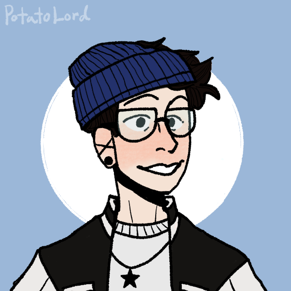 guy in glasses and navy blue beanie