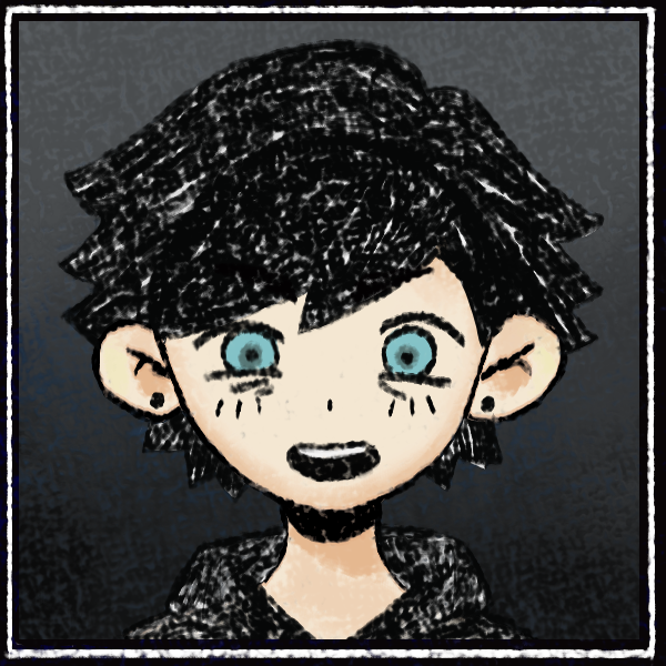 emo boy open-mouth smiling