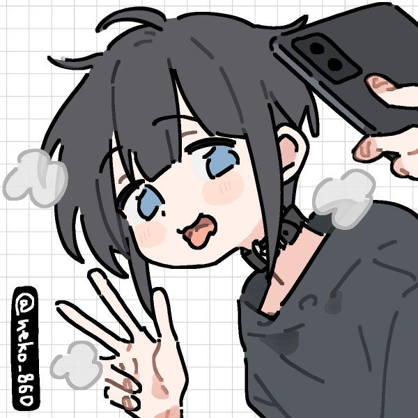 emo boy in all black holding up peace sign and taking selfie