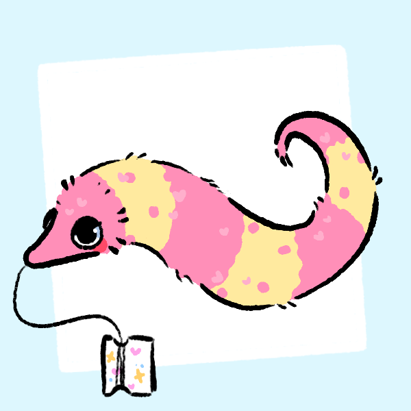 striped worm on a string