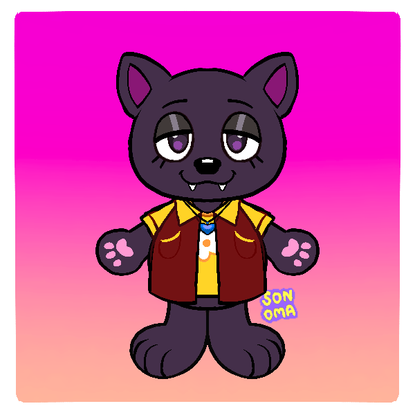 relaxed black anthro cat