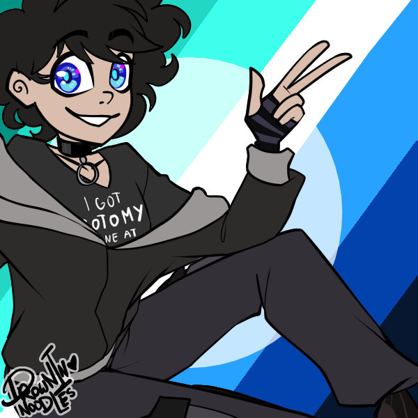 emo boy in front of gay male pride flag