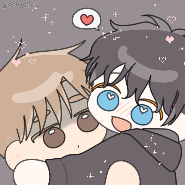 emo boy hugging deadpan boy