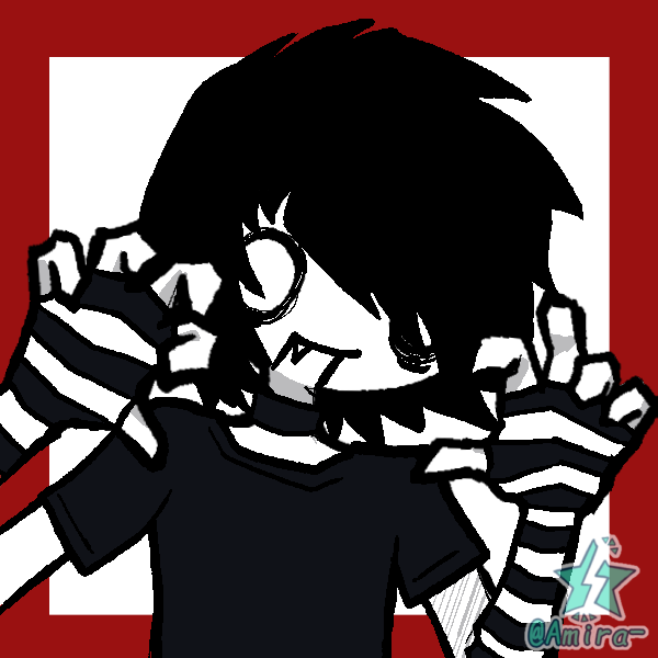 emo boy holding up hands in a rawr gesture