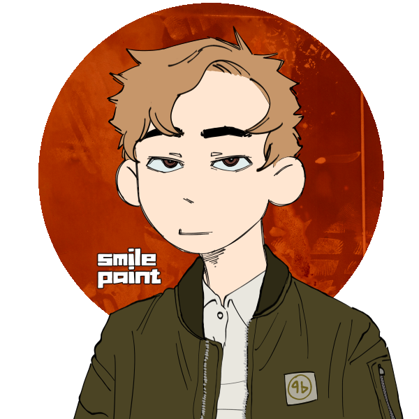 stoic man with short hair in bomber jacket