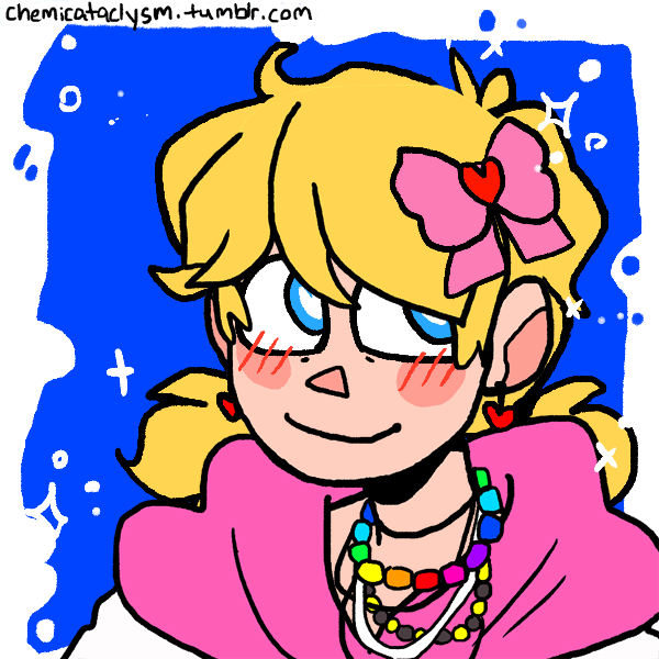 girl with pigtails wearing multi-colored beaded accessories and a pink hair bow