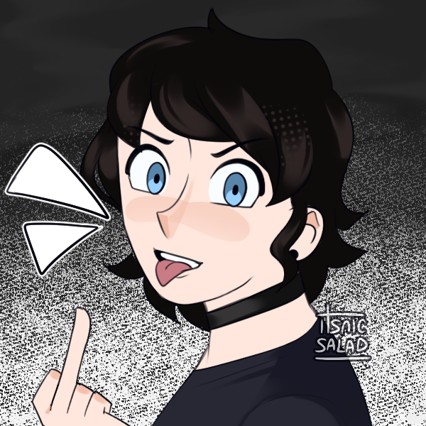 emo boy sticking out tongue and holding up middle finger