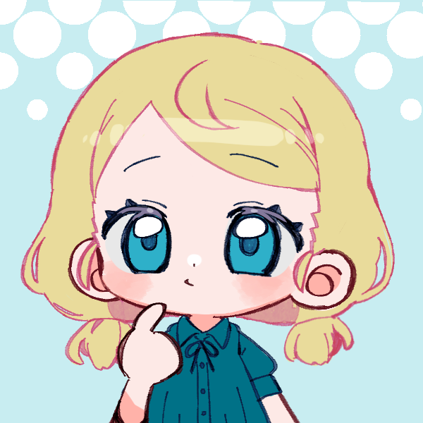 blonde girl with pigtails thinking with finger pointed at face